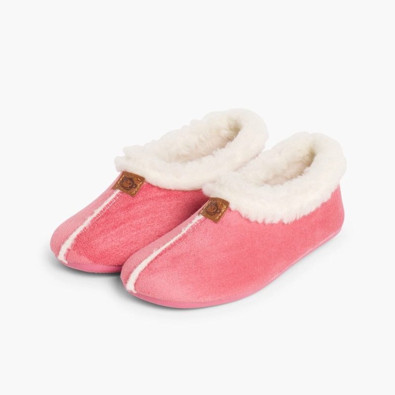 Faux Sheepskin Slippers Pink