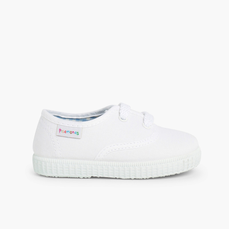 Kids Lace-Up Trainers White