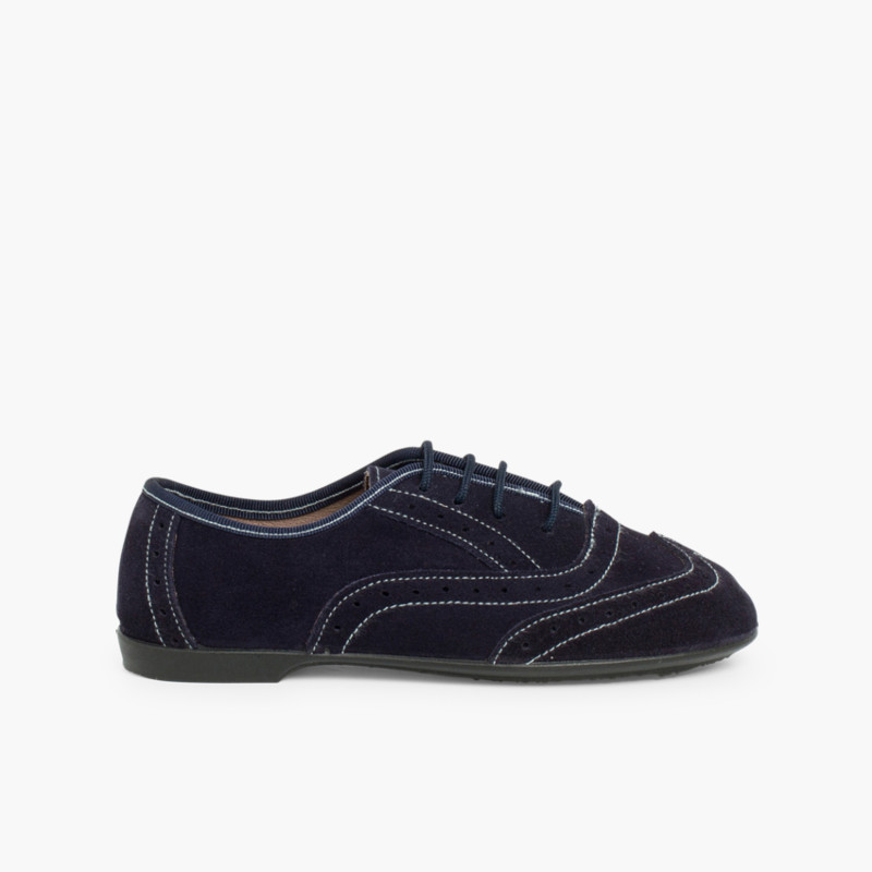 Girls Brogue Shoes Navy Blue