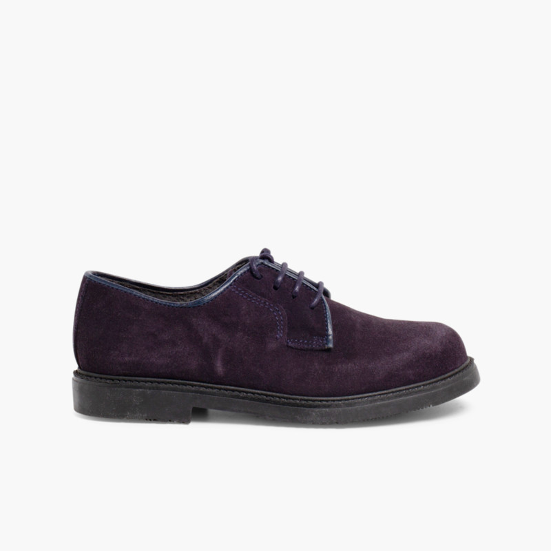 Suede Blucher shoes Navy Blue