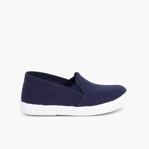 Canvas Plimsoll with Elastic  Navy Blue