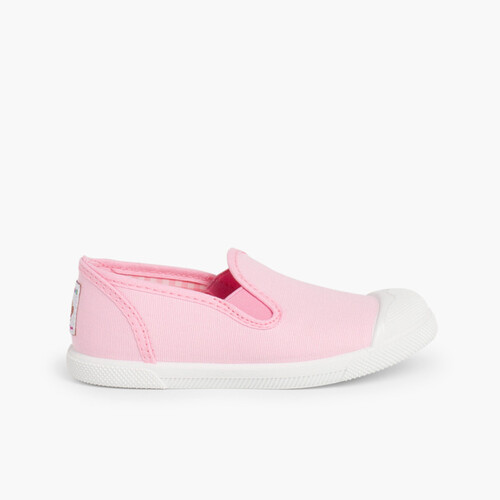 Slip On Canvas Plimsolls with Elastic  Pink