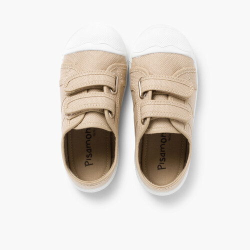 Kids Riptape Canvas Trainers Sand