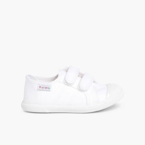 Kids Riptape Canvas Trainers White