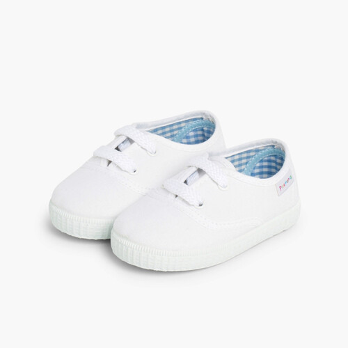 Kids Lace-Up Trainers White