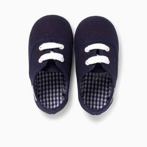 Kids Lace-Up Trainers Navy Blue
