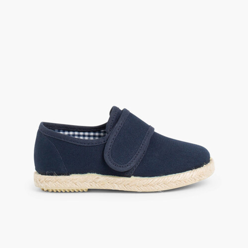 loop fasteners Blucher Shoes Espadrille Sole Navy Blue