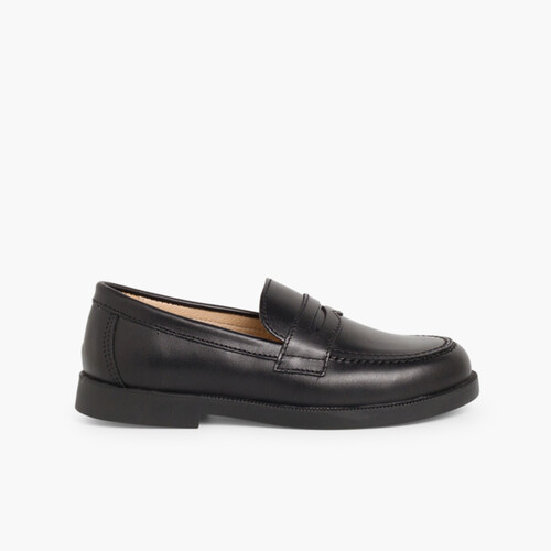 School Moccasins Black