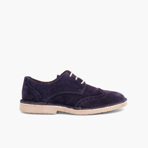 Suede Brogues for Boy Navy Blue