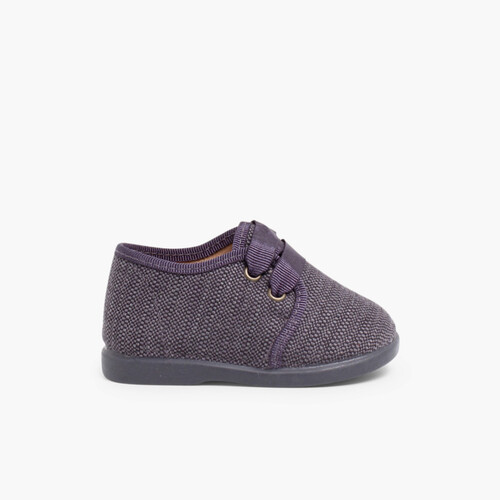 Fabric Blucher Style Baby Shoes Grey