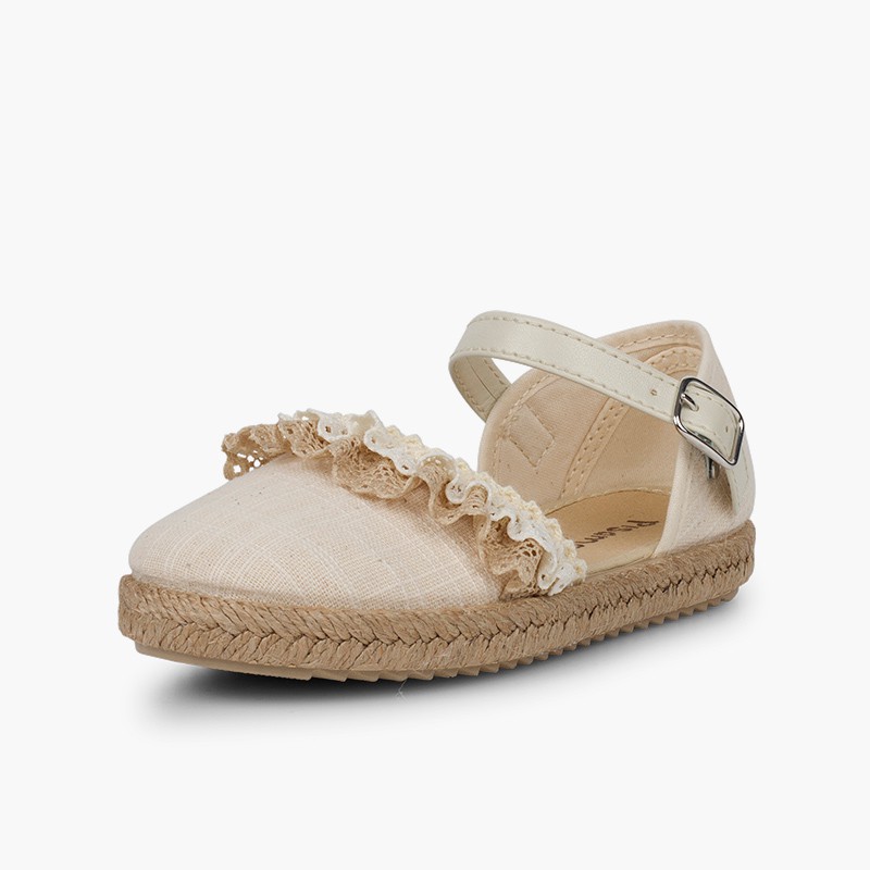 Espadrilles with Lace Off-White