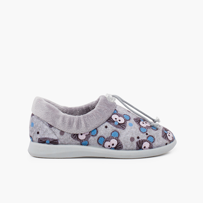 Adjustable slippers house mice Gray and Blue