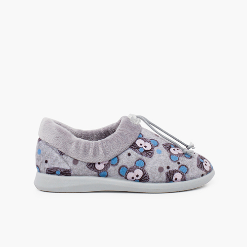 Adjustable slippers house mice Gray and Blue