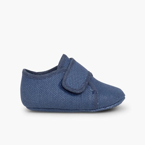 Baby Bluchers with loop fasteners Blue