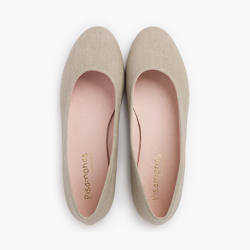 Party Linen Ballet Flats for Girls and Women Light Brown