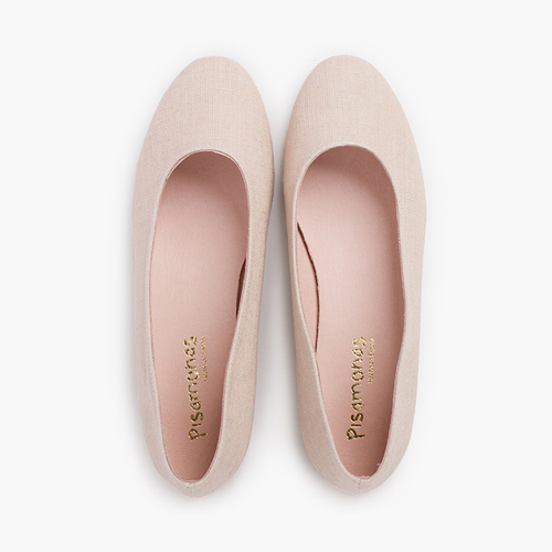 Party Linen Ballet Flats for Girls and Women Nude