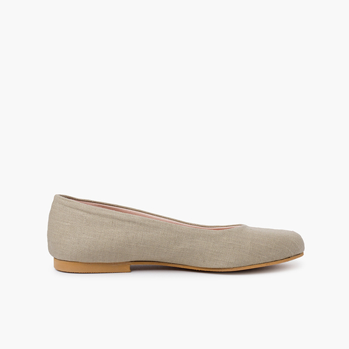 Party Linen Ballet Flats for Girls and Women Light Brown
