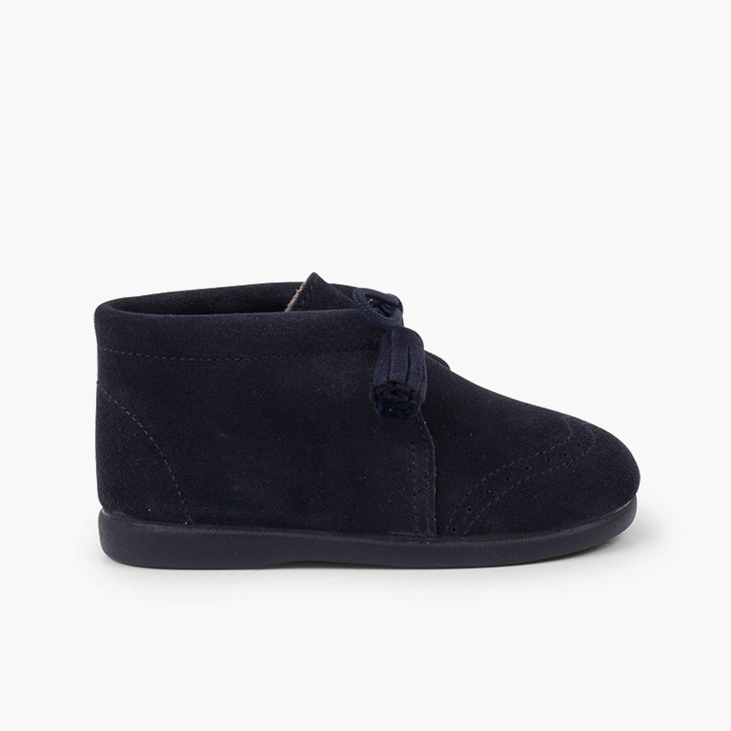 Suede Tassel Boots Navy Blue