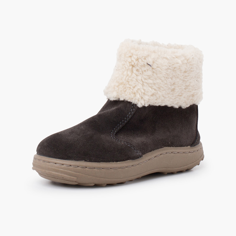 Sport sole boot with zipper and shearling  Grey