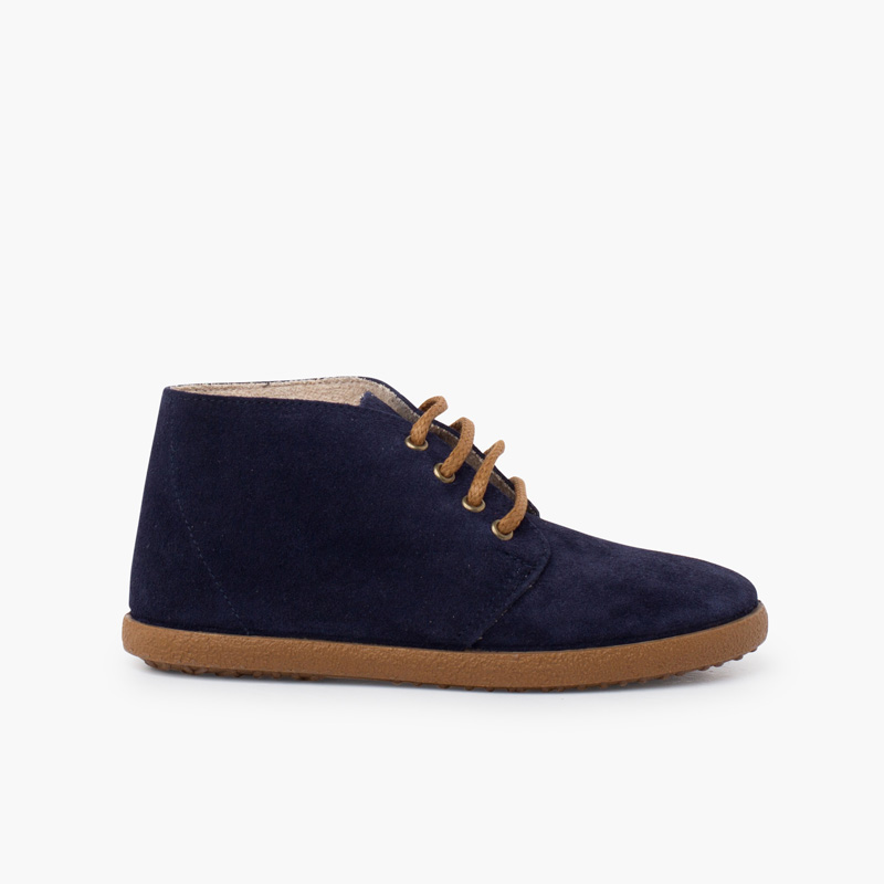 Contrast safari style split boot Navy Blue