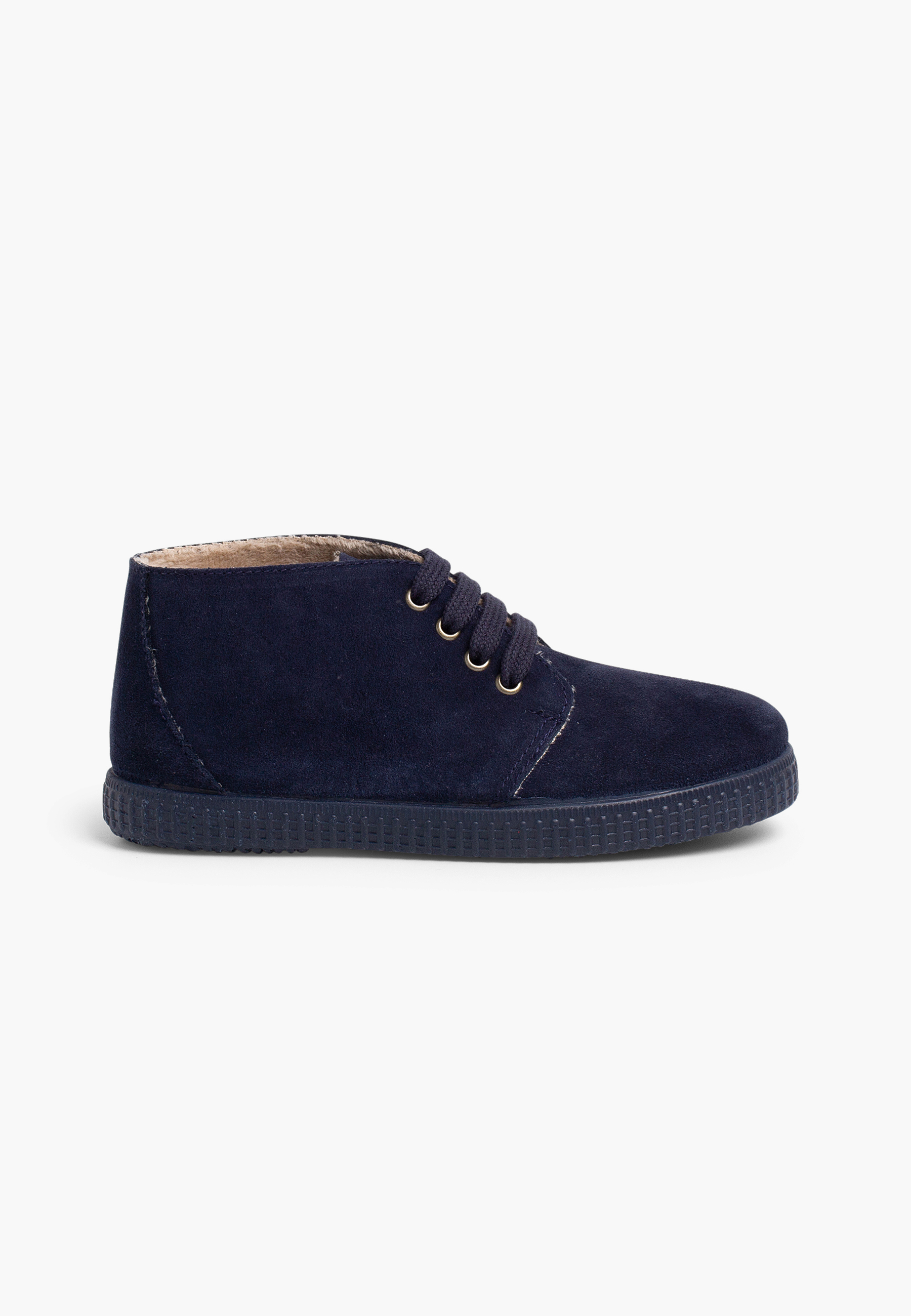 Lace-up Boots with Faux Fur Lining  Navy Blue