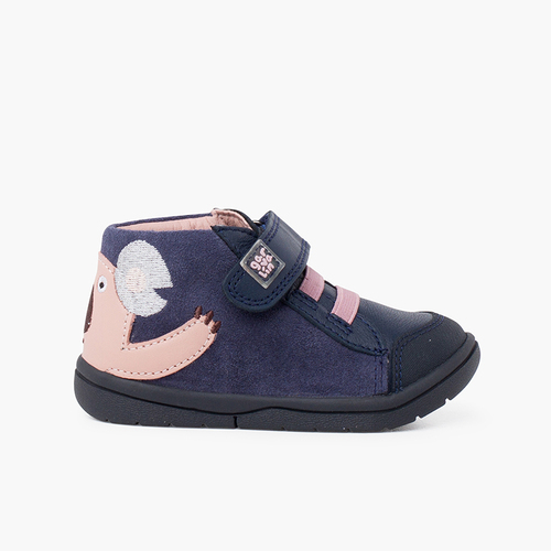  Garvalín split leather boot with Koala drawing Navy Blue
