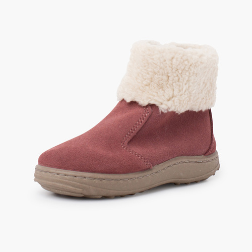Sport sole boot with zipper and shearling  Pink