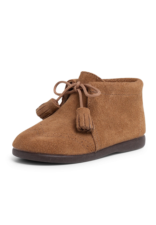 Suede Tassel Boots Taupe
