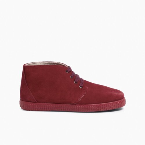 Lace-up Boots with Faux Fur Lining  Burgundy