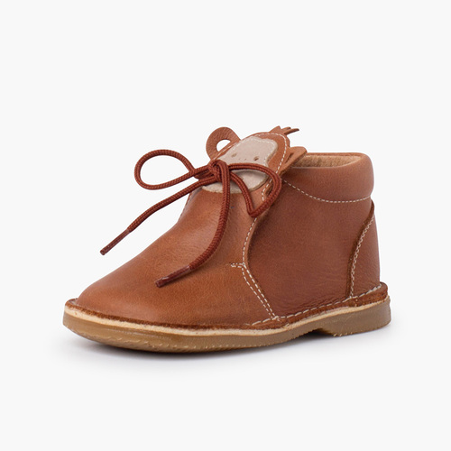 Leather boot laces monkey face Leather