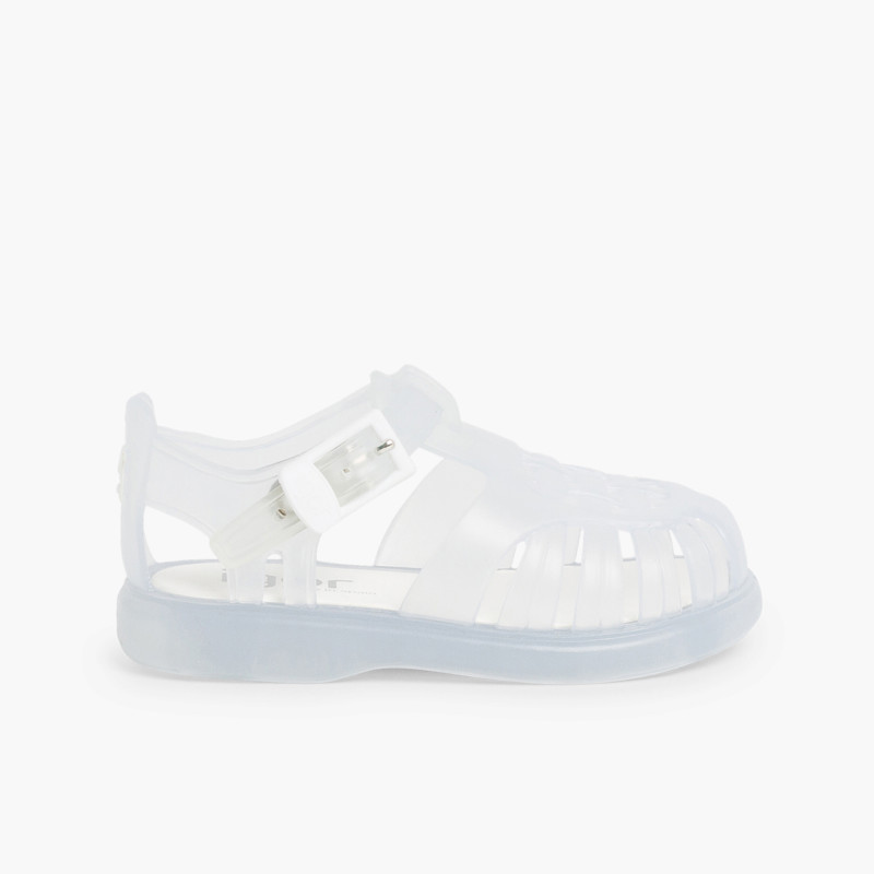 Plain Jelly Sandals White
