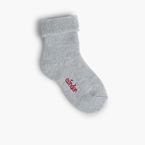 Wool and terry cloth baby socks  Aluminium