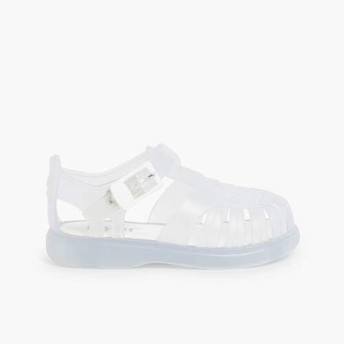 Plain Jelly Sandals White