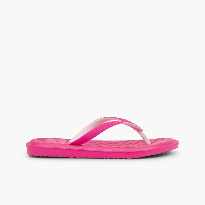 Flip flops kids beach and pool Fuchsia