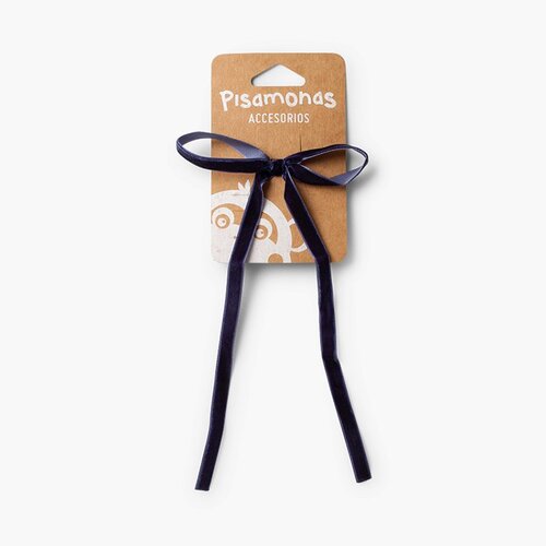 Hair tie with velvet bow Navy Blue