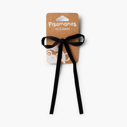 Hair tie with velvet bow Black