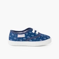 Navy blue with anchors