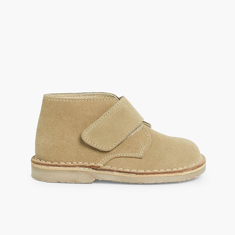 Kids Riptape Suede Desert Boots