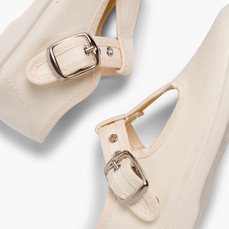 Canvas Buckle Up T-Bar Shoes