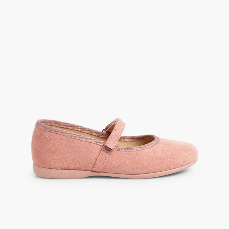 Girls Riptape Faux Suede Mary Janes