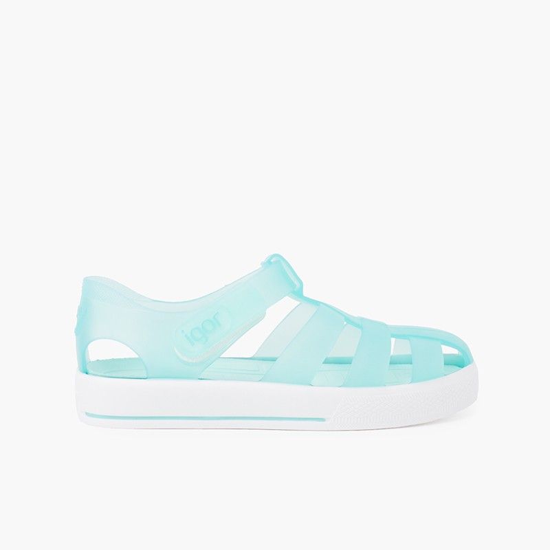 Jelly shoes with loop fasteners strap Star