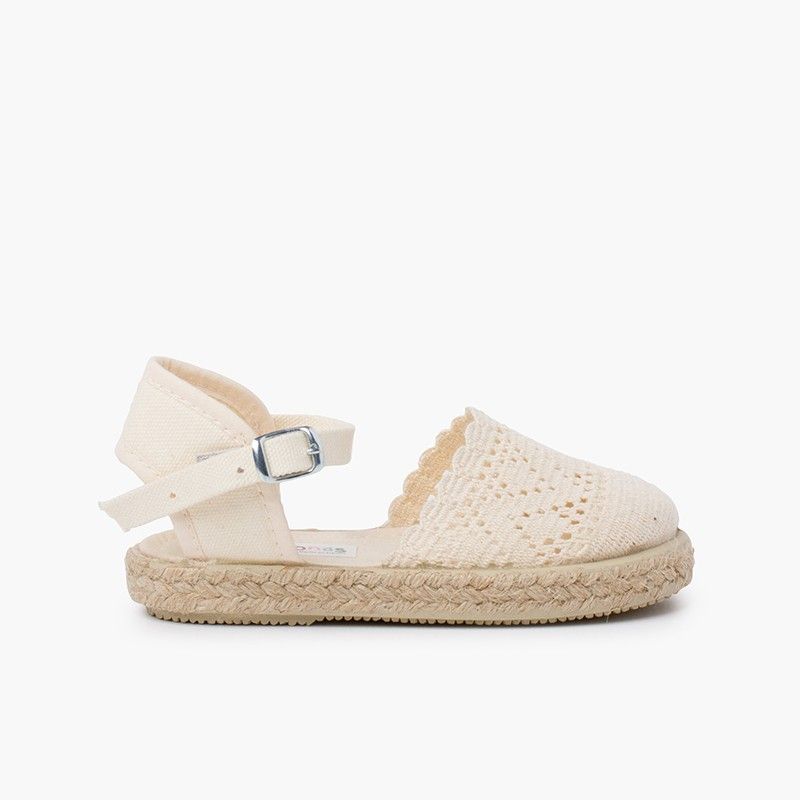 Girls Buckle Up Brogue Espadrille Wedge