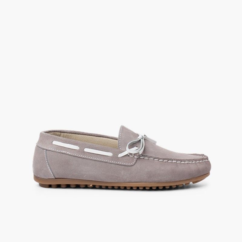 Boys Suede Bow Ceremony Moccasins