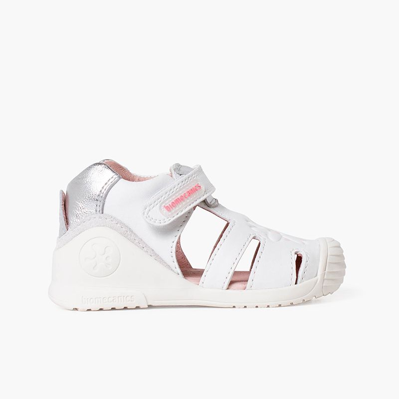 Girl's Biogateo Flower Sandals with riptape fastening