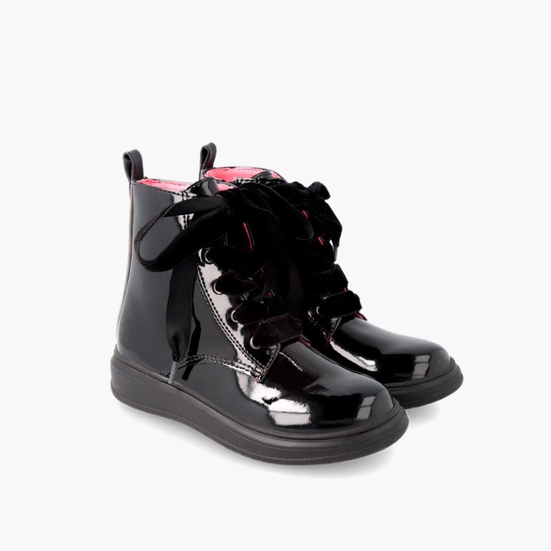 Garvalín Patent Leather Zippered Boots
