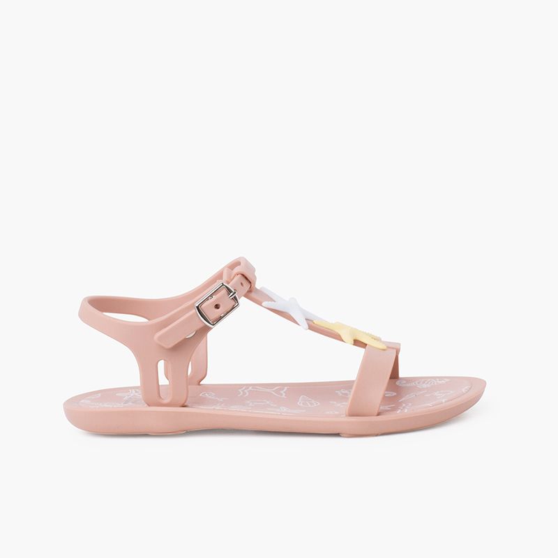 Tricia jelly sandals with stars in dusty colours