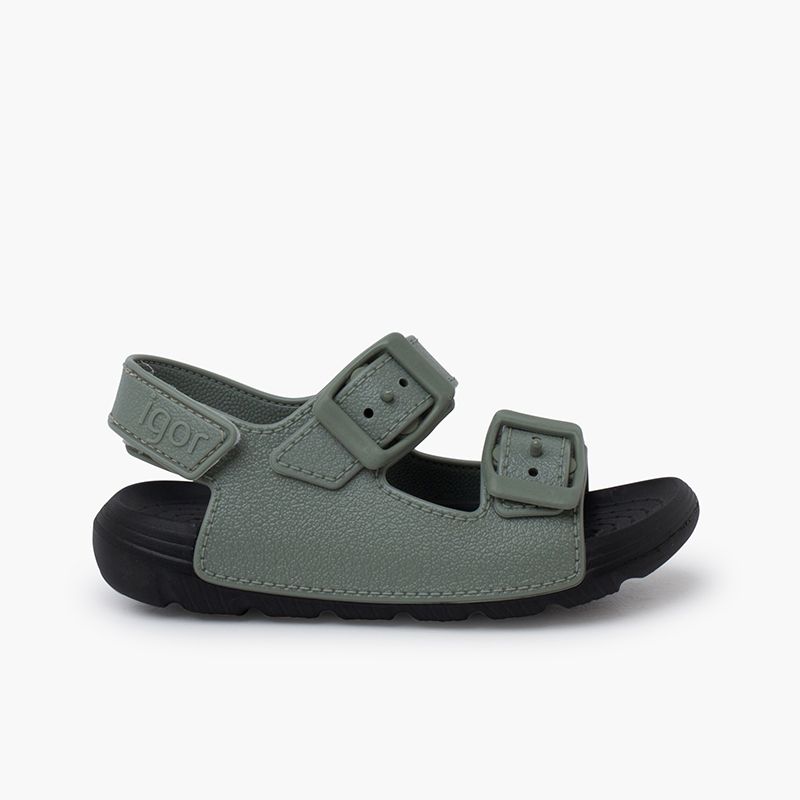 Double buckle sandals with EVA Sole and riptape