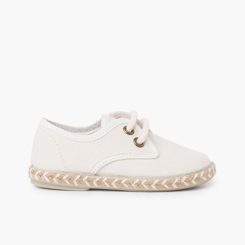 Boy's canvas blucher with two-tone jute sole