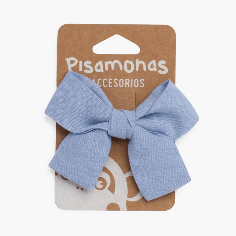 Linen bow hair duck clip