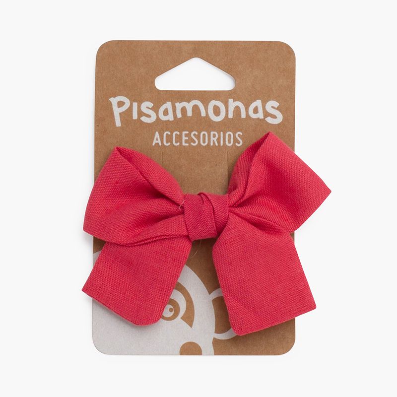 Linen bow hair duck clip